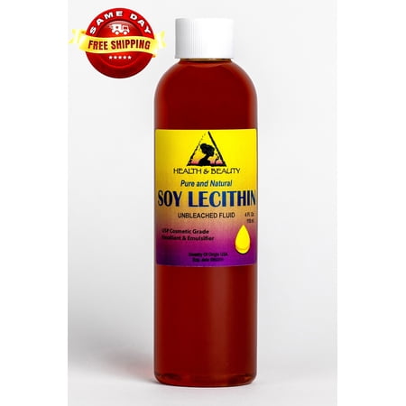 LECITHIN SOY UNBLEACHED FLUID LIQUID EMULSIFIER STABILIZER EMOLLIENT PURE 4 OZ