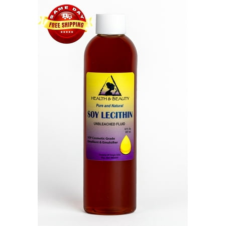 LECITHIN SOY UNBLEACHED FLUID LIQUID EMULSIFIER STABILIZER EMOLLIENT PURE 8 OZ