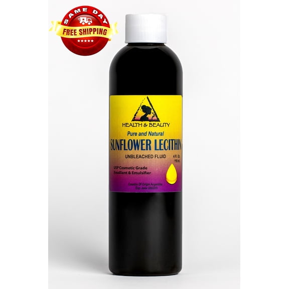 LECITHIN SUNFLOWER UNBLEACHED FLUID LIQUID EMULSIFIER EMOLLIENT PURE 4 OZ