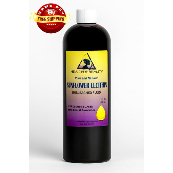 LECITHIN SUNFLOWER UNBLEACHED FLUID LIQUID EMULSIFIER EMOLLIENT PURE 48 OZ