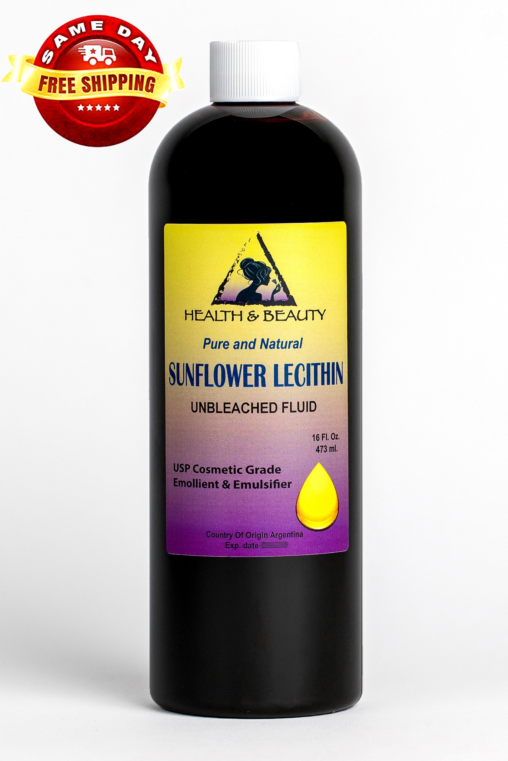 LECITHIN SUNFLOWER UNBLEACHED FLUID LIQUID EMULSIFIER EMOLLIENT PURE 64 OZ
