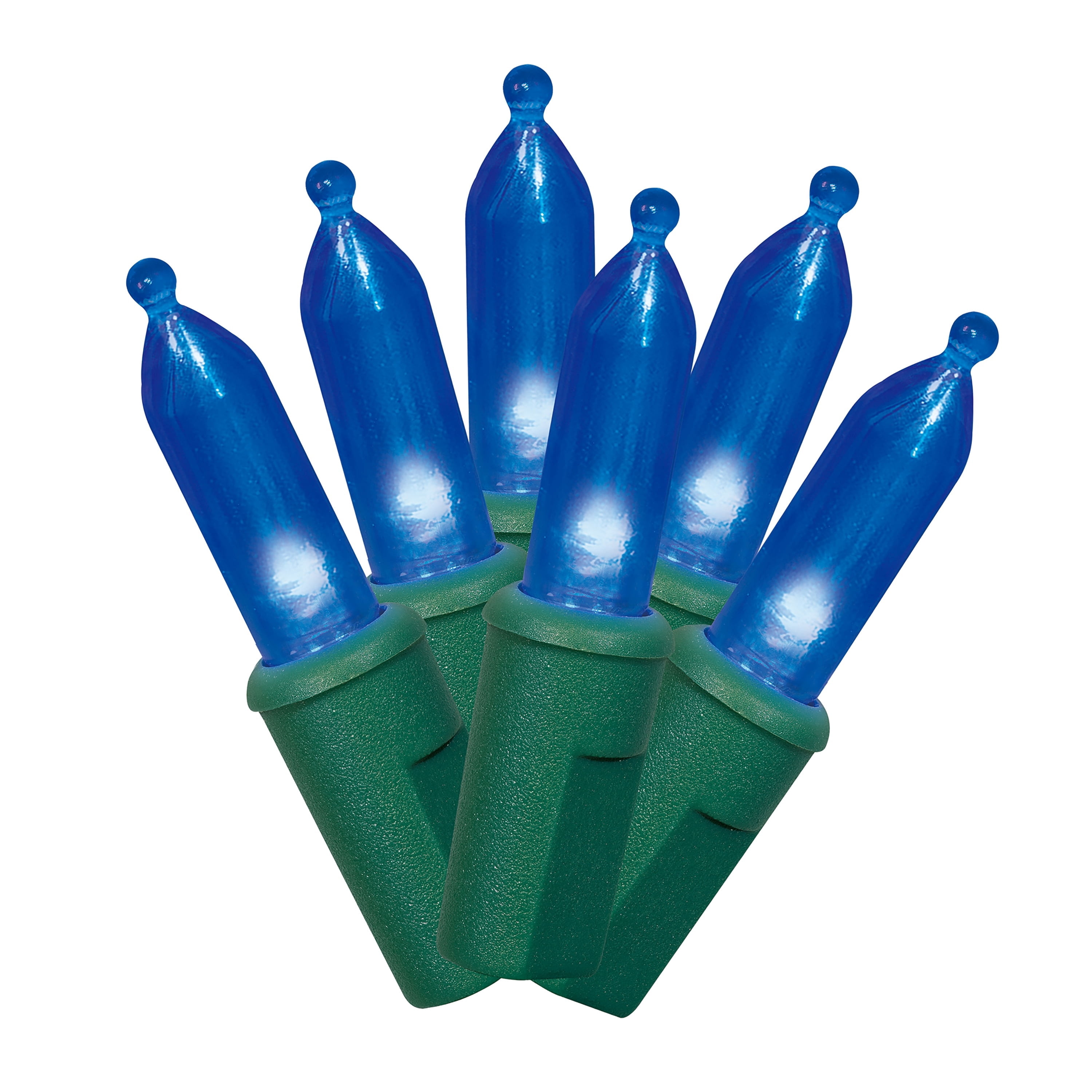 Indoor/Outdoor 100-Count LED Mini Christmas String Lights, Blue, Green Wire, 19.5', by Holiday Time