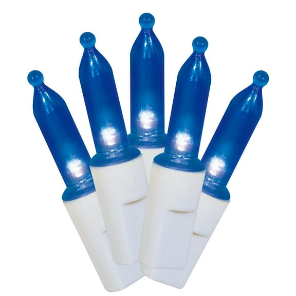 Indoor/Outdoor 100-Count LED Mini Christmas String Lights, Blue, 19.5', by Holiday Time