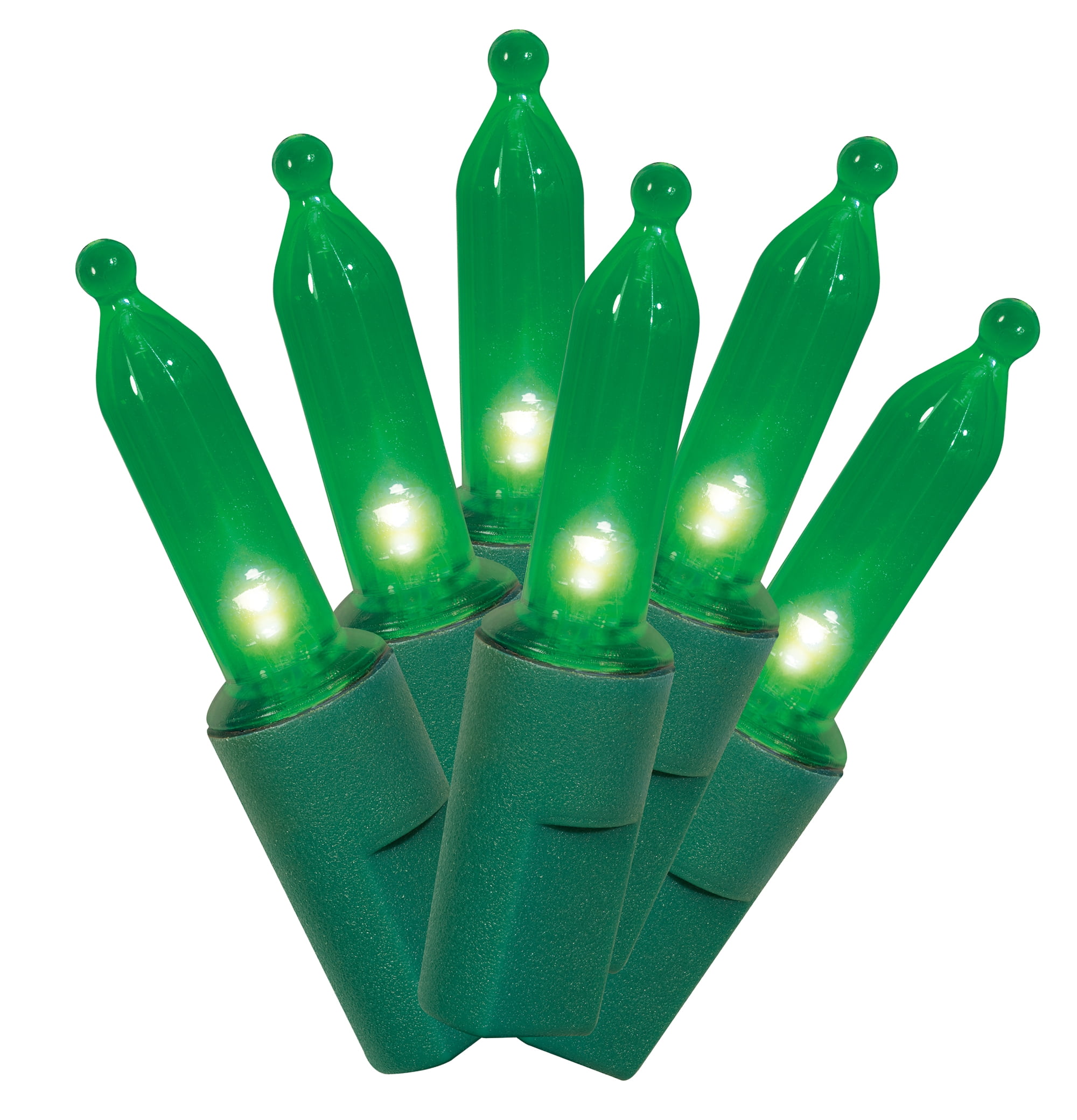 Indoor/Outdoor 100-Count LED Mini Christmas String Lights, Green, 19.5', by Holiday Time