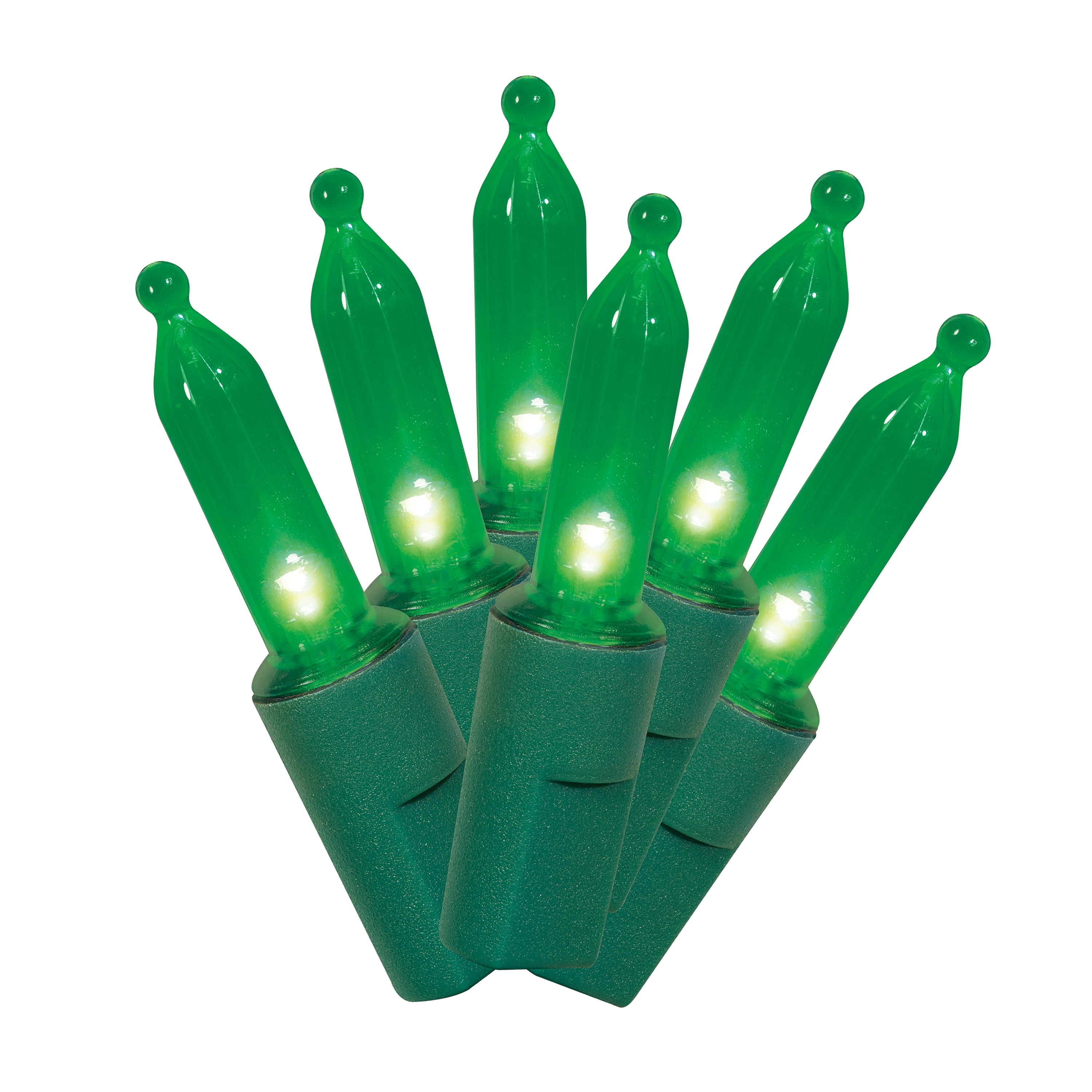 Indoor/Outdoor 100-Count LED Mini Christmas String Lights, Green, Green Wire, 19.5', by Holiday Time