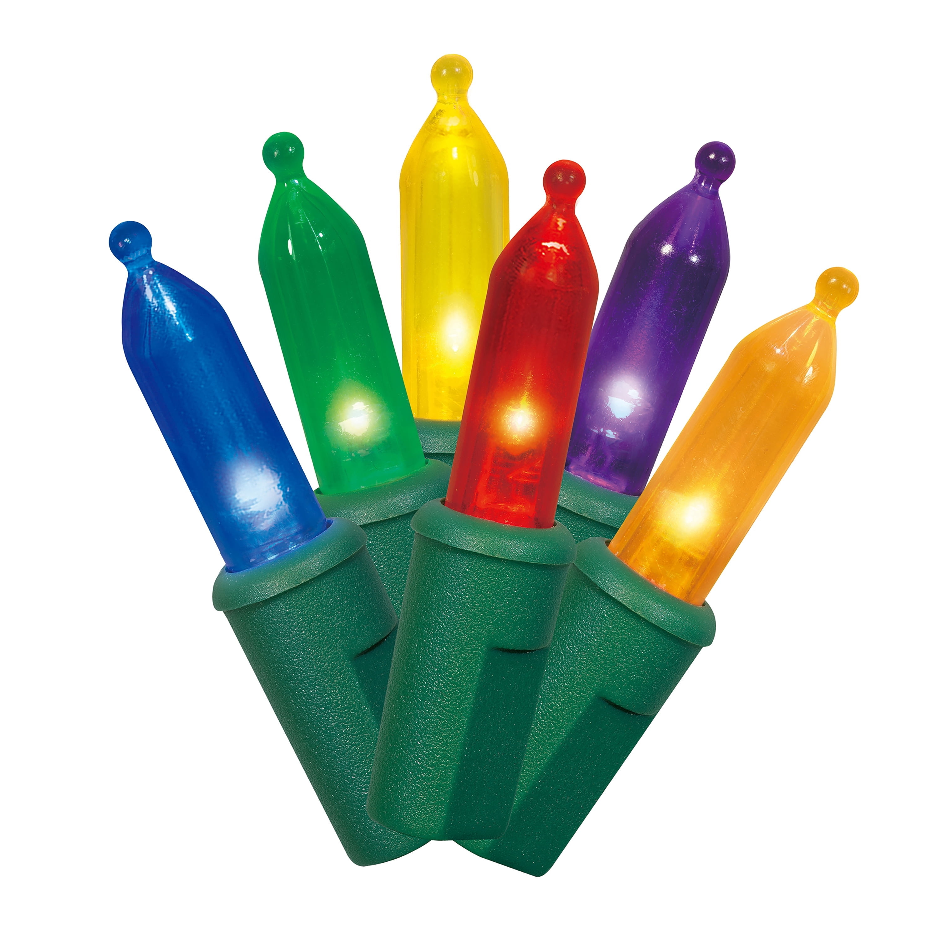 Indoor/Outdoor 100-Count LED Mini Christmas String Lights, Multicolor, Green Wire, 19.5', by Holiday Time