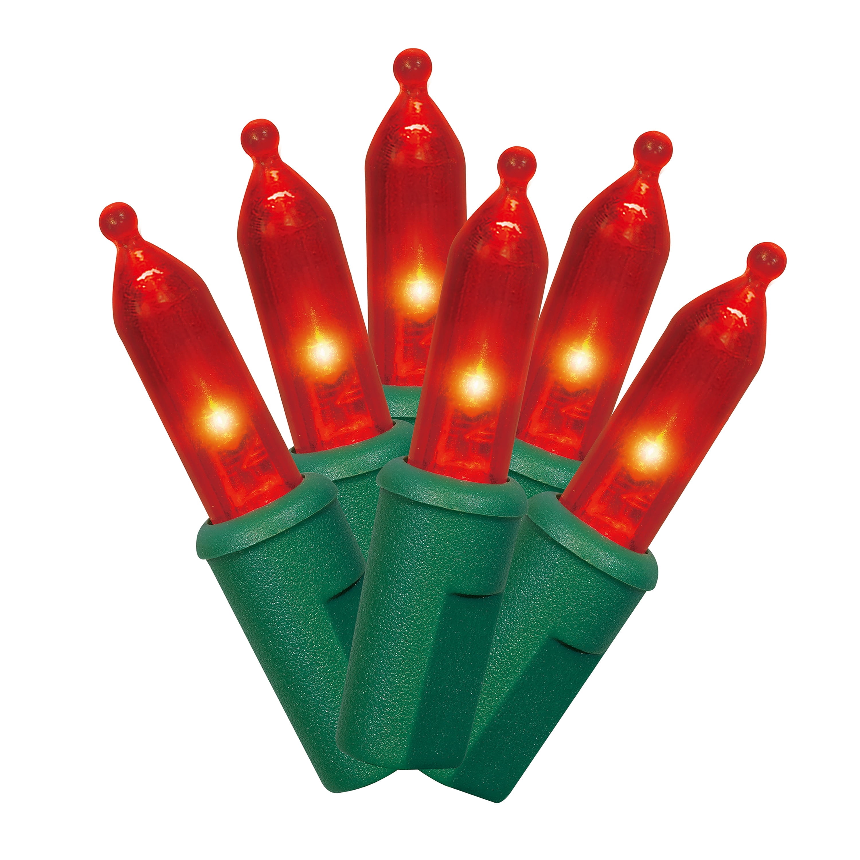 Indoor/Outdoor 100-Count LED Mini Christmas String Lights, Red, Green Wire, 19.5', by Holiday Time