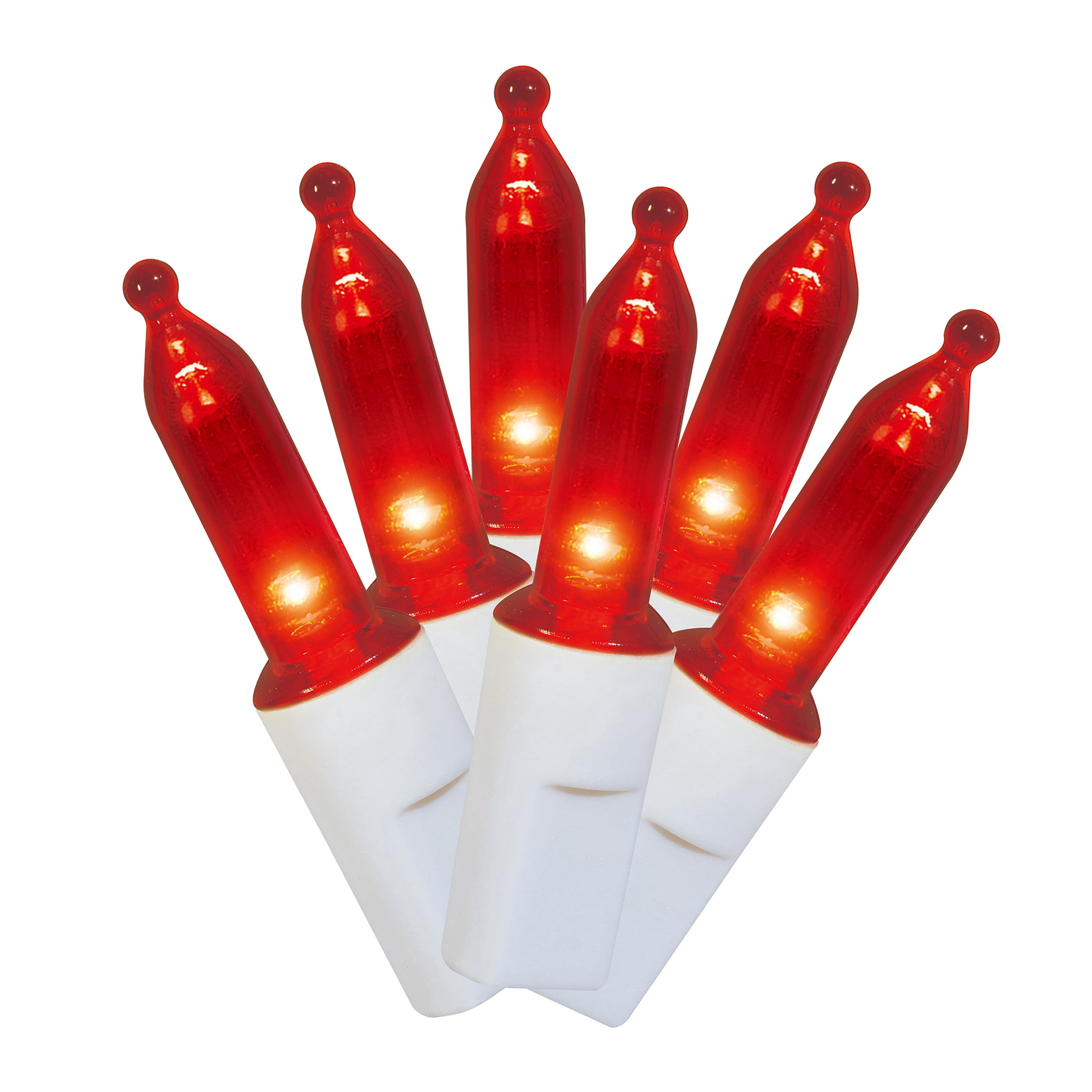Indoor/Outdoor 100-Count LED Mini Christmas String Lights, Red, White Wire, 19.5', by Holiday Time