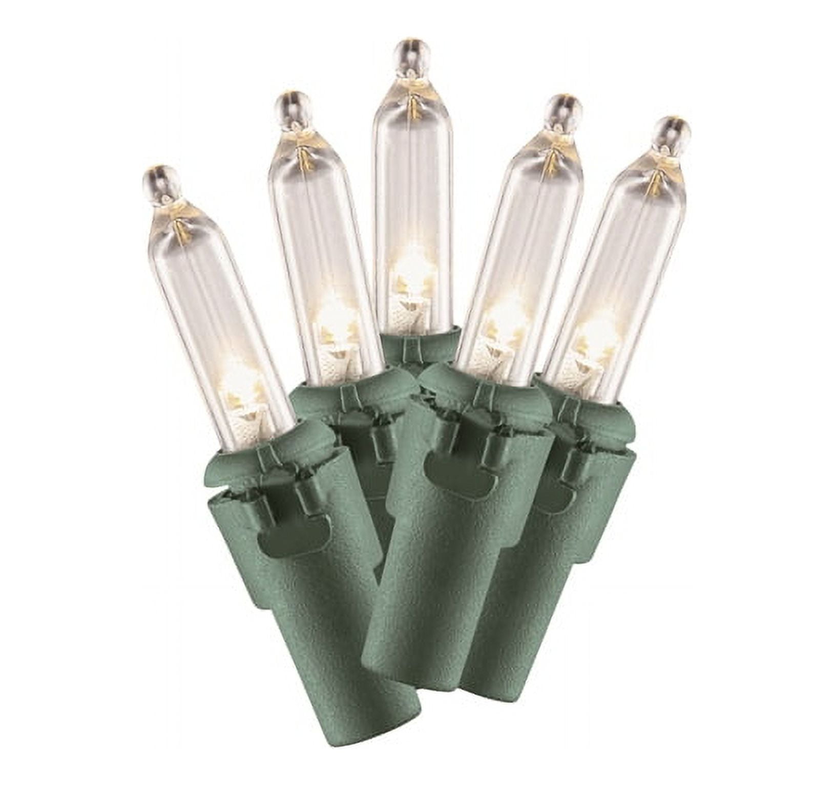 100-Count Mini Warm White LED Christmas String Lights, Green Wire, by Holiday Time