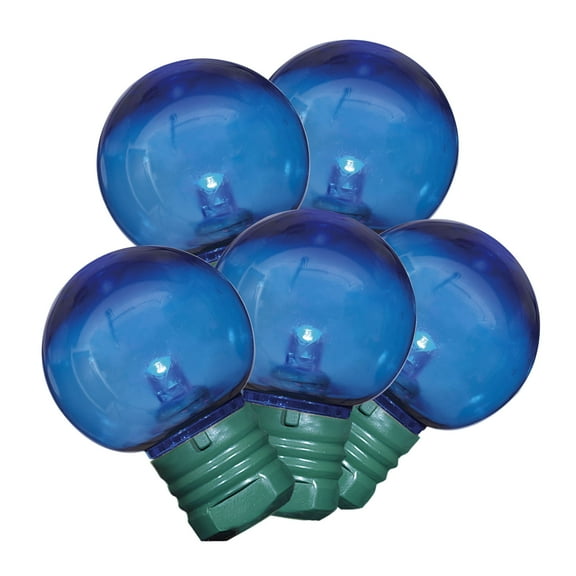 Indoor/Outdoor 100-Count LED Super Bright G30 Christmas Lights, Blue, 57', Holiday Time