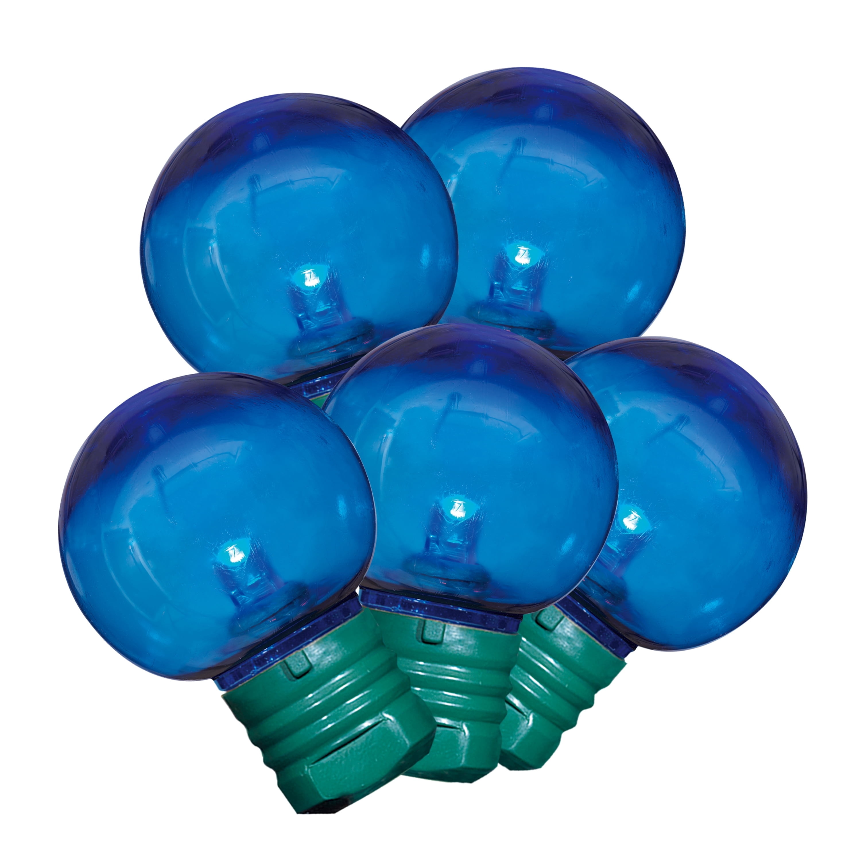 Indoor/Outdoor 100-Count LED Super Bright G30 Christmas String Lights, Blue, Green Wire, 57', by Holiday Time