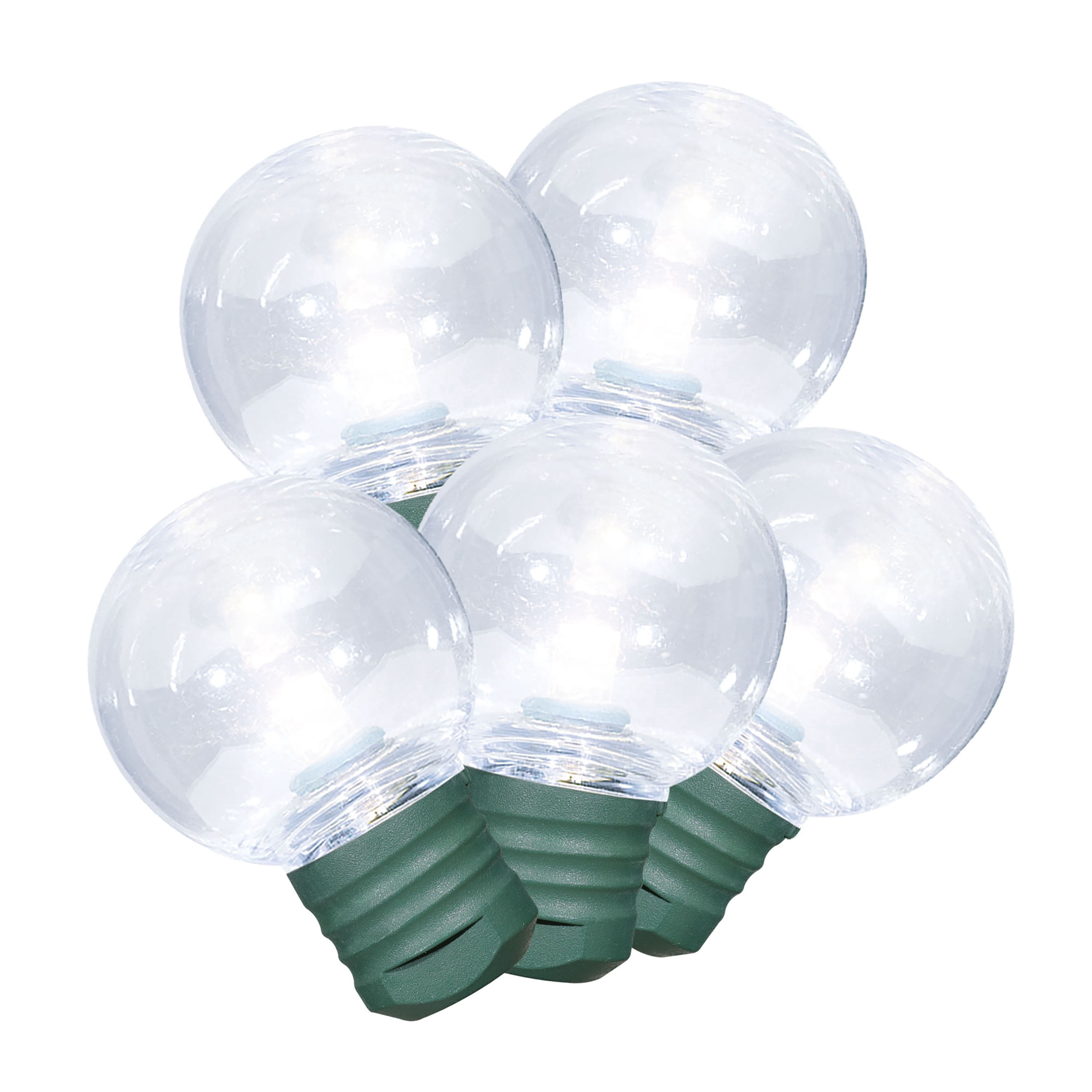 Indoor/Outdoor 100-Count LED Super Bright G30 Christmas String Lights, Cool White, Green Wire, 57', by Holiday Time