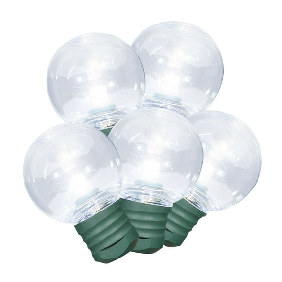 Indoor/Outdoor 100-Count LED Super Bright G30 Christmas Lights, Cool White, 57', Holiday Time