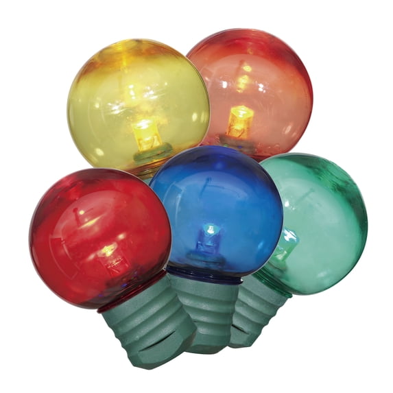 Indoor/Outdoor 100-Count LED Super Bright G30 Christmas Lights, Multicolor, 57', Holiday Time