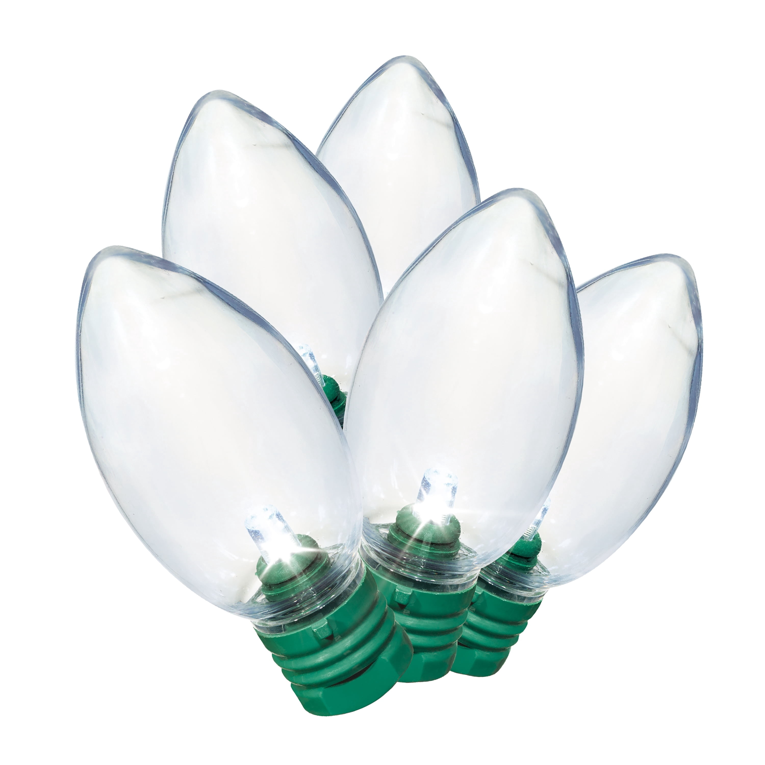 Indoor/Outdoor 100-Count LED Smooth C9 Christmas String Lights, Cool White, Green Wire, 57', by Holiday Time