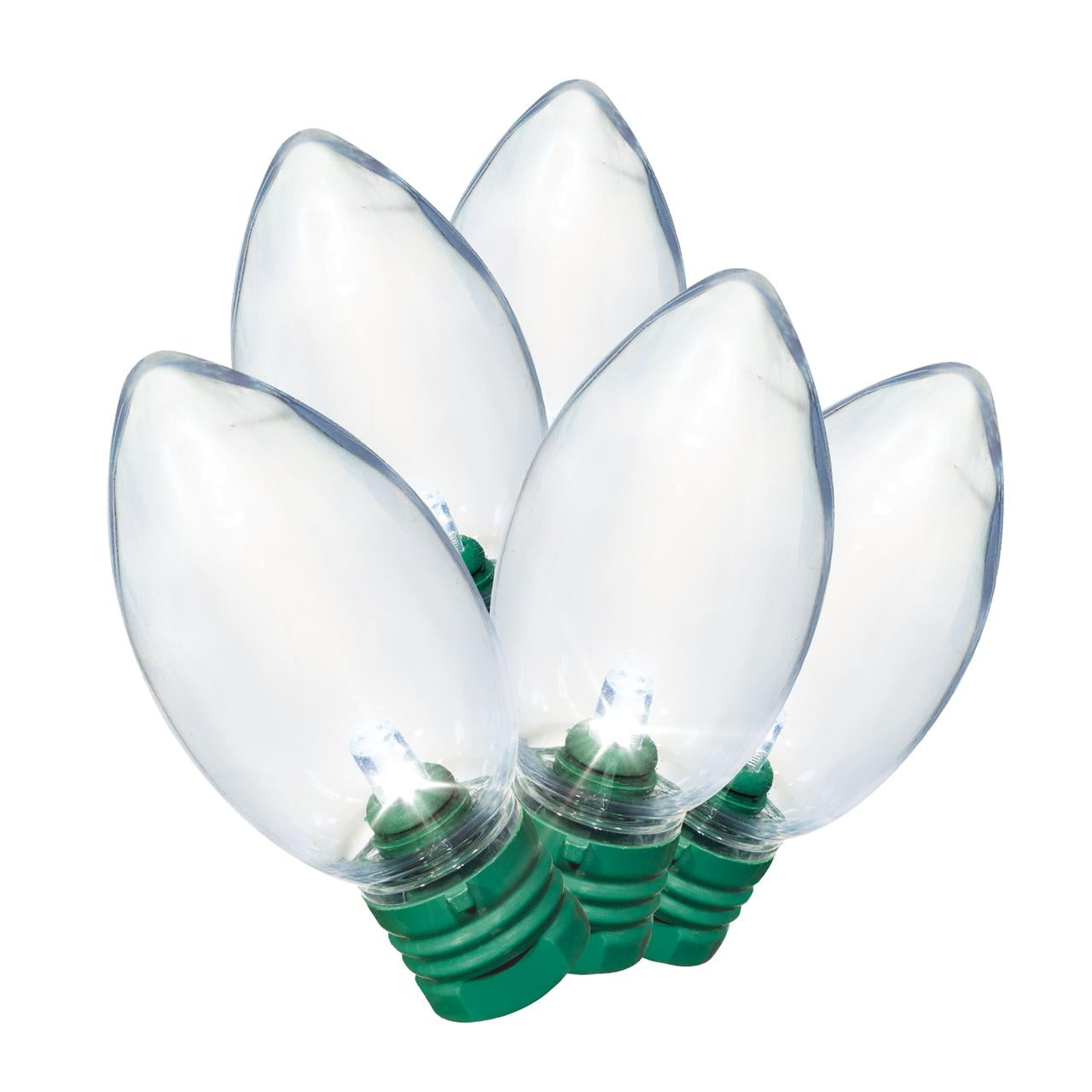 Indoor/Outdoor 100-Count LED Smooth C9 Christmas Lights, Cool White, 57', Holiday Time