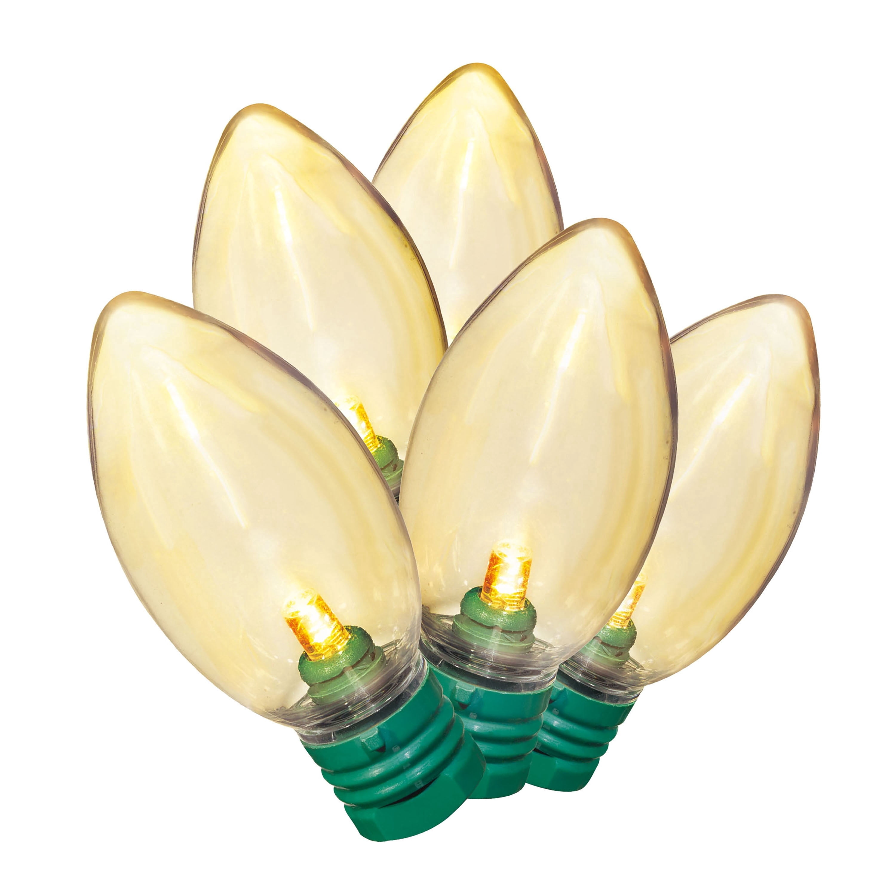 Indoor/Outdoor 100-Count LED Smooth C9 Christmas String Lights, Warm White, Green Wire, 57', by Holiday Time