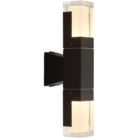 LED 10W Wall Lamp Cast Aluminum Matte Black with Acrylic Shade Ip44 Waterproof Wall Light, for Outside Inside,Up Down High Light Transmittance Metal Illumination