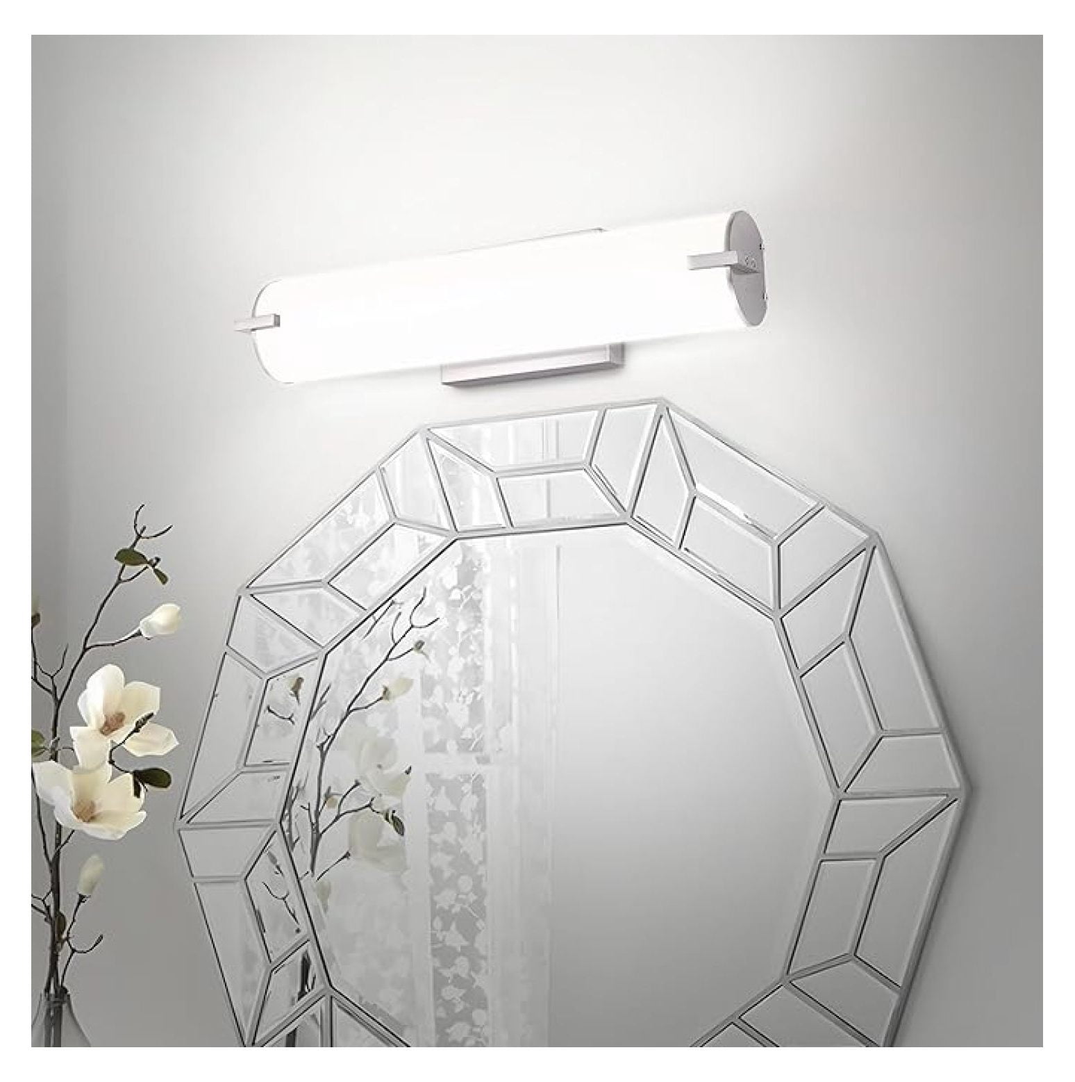 LED 18" Vanity Wall Mount Light Fixture, Bathroom Lighting Bar | 3CCT, Dimmable, , ETL Listed | 20W 1500LM 3000-5000K 120V | Long Tube Bath Sconce Over Mirror |