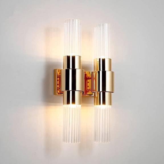 LED 2 Heads/4 Heads Wrought Iron Glass Crystal Wall Light Fixture Post-Modern Metal Wall Lamp Creative Living Room Hallway Staircase Porch Wall Lighting Bedroom Bedside Lamp