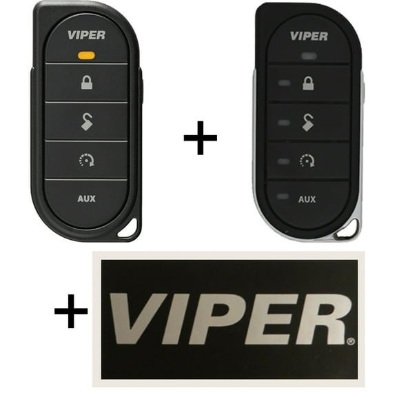 LED 2-Way LED + 7656V 5 button 1-Way Remote + Viper Sticker