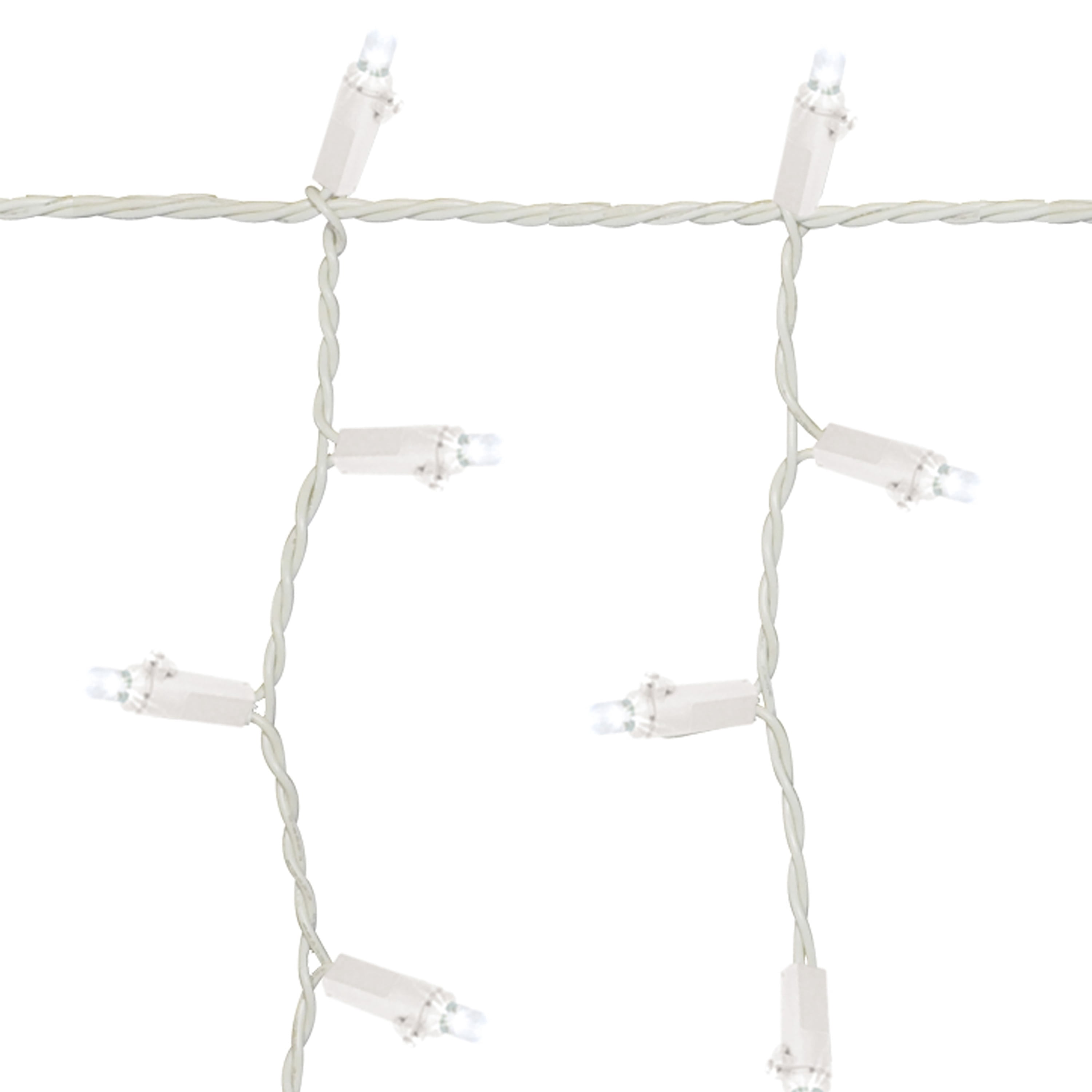 Indoor/Outdoor 200-Count LED High Density Christmas Icicle Lights, Cool White, White Wire, 15', by Holiday Time
