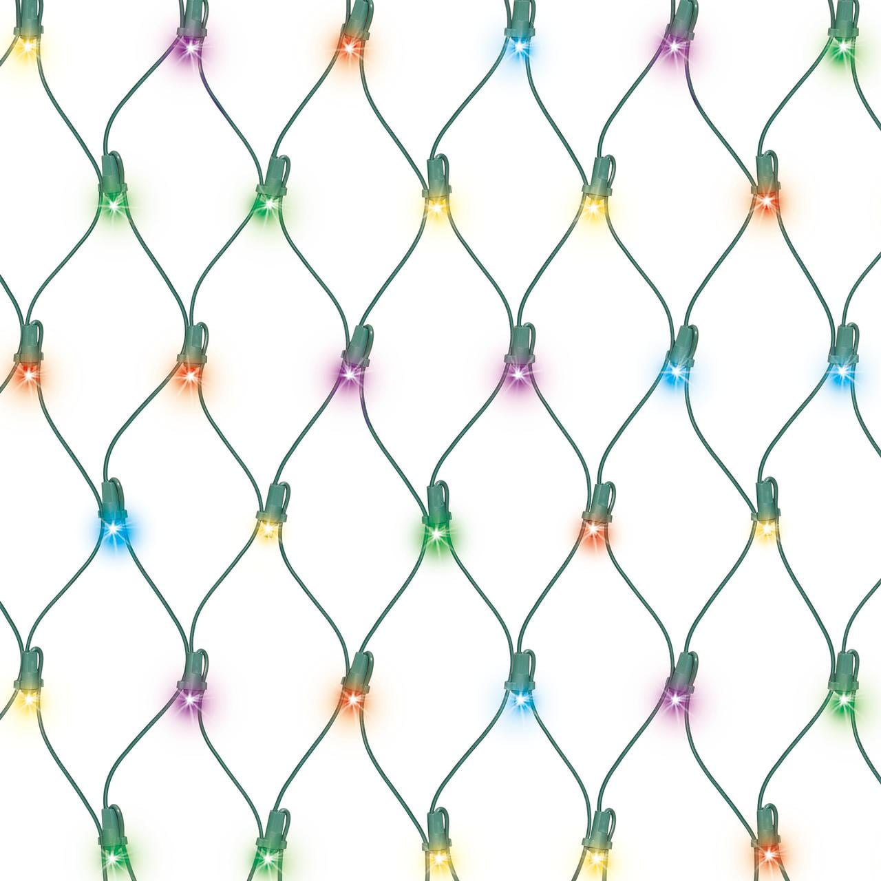 Indoor/Outdoor 240-Count LED Giant Net Christmas Lights, Multicolor, 8' x 5', Holiday Time