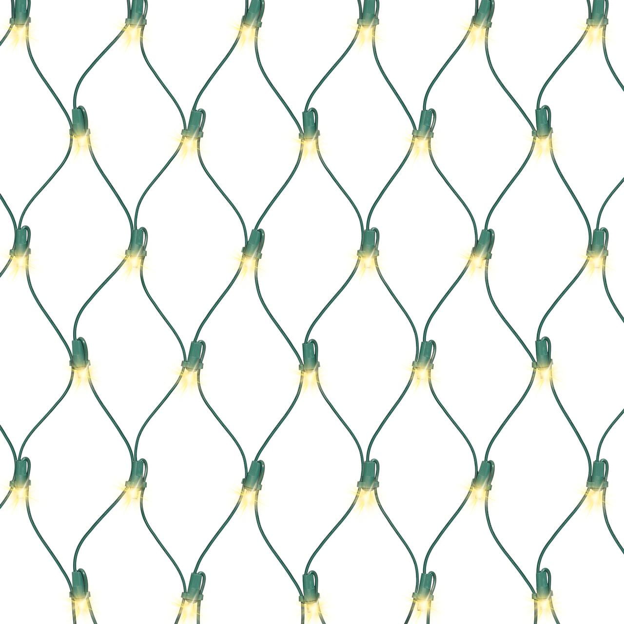 Indoor/Outdoor 240-Count LED Giant Net Christmas Lights, Warm White, 8' x 5', Holiday Time