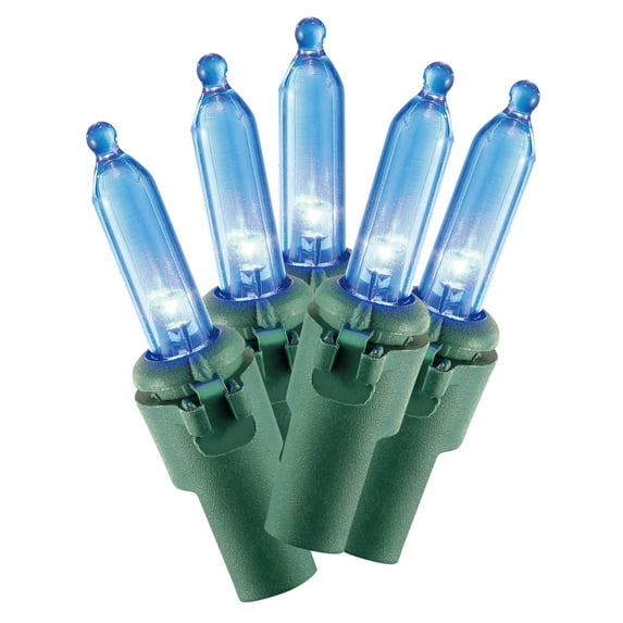 Indoor/Outdoor 300-Count LED Mini Christmas String Lights, Blue, 62.3', by Holiday Time
