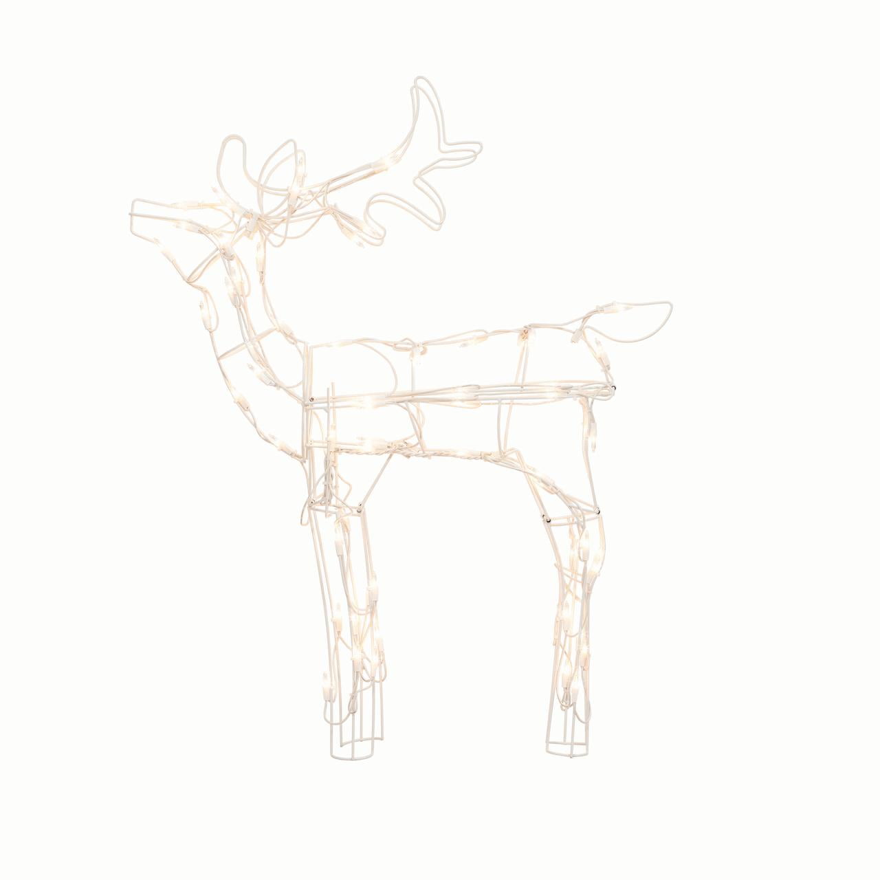Indoor/Outdoor Light-Up Standing Buck Christmas Decoration with 70 LED Lights, Warm White, 30", by Holiday Time