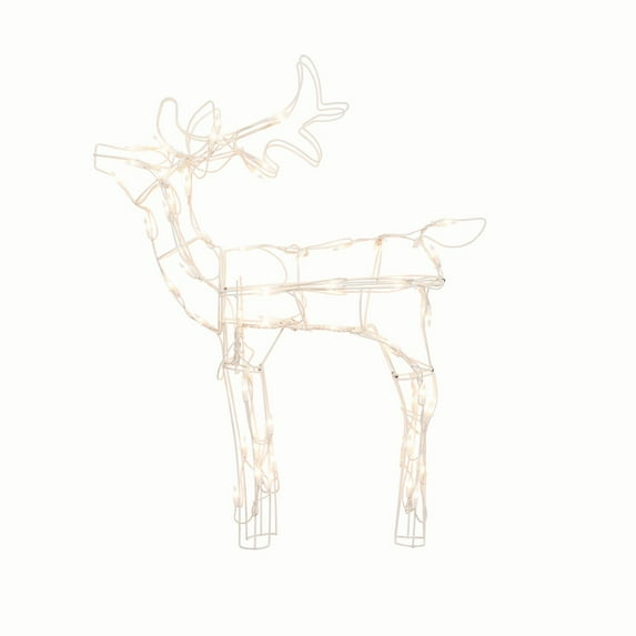 Indoor/Outdoor Light-Up Standing Buck Christmas Decoration with 70 LED Lights, Warm White, 30", by Holiday Time