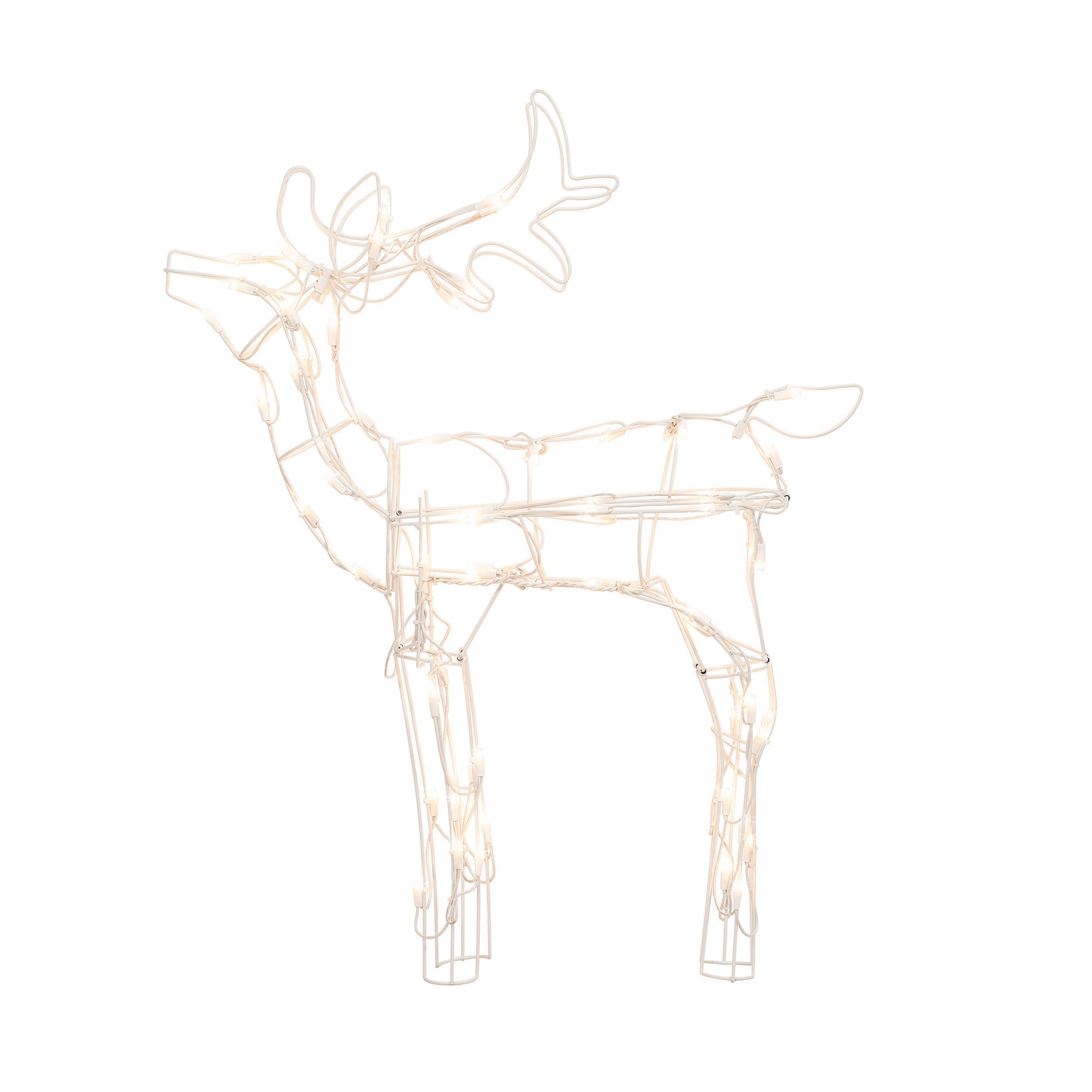 Indoor/Outdoor Light-Up Standing Buck Christmas Decoration with 70 LED Lights, Warm White, 30", by Holiday Time
