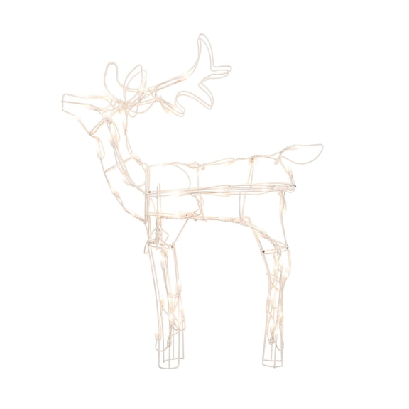 Indoor/Outdoor Light-Up Standing Buck Christmas Decoration with 70 LED Lights, Warm White, 30", by Holiday Time