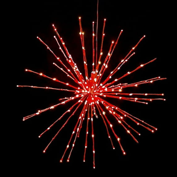 HOLIDYNAMICS Waterproof Twinkling Collapsible Sphere LED Spritzer, 32-Inch, Red