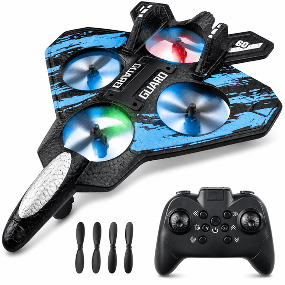 LED 360 Stunt RC Jet Airplane, Easy to Fly Remote Control Plane for Kids & Beginners, Durable Indoor Outdoor Flying Toy, Gift Ready