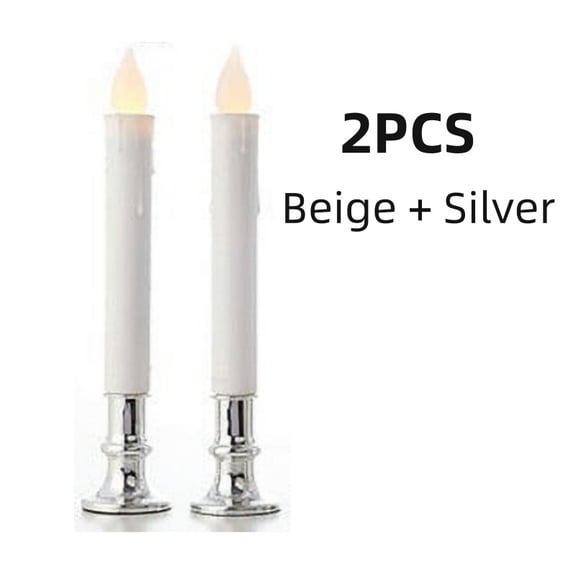 LED 3D Wick Flameless Candles - Warm White Window Candles for Christmas, Wedding, Birthday Decor (2/4 Pack Options)