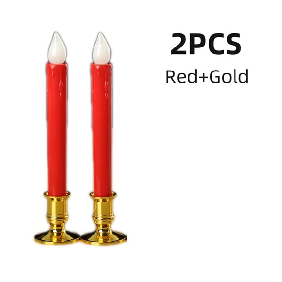 LED 3D Wick Flameless Candles - Warm White Window Candles for Christmas, Wedding, Birthday Decor (2/4 Pack Options)
