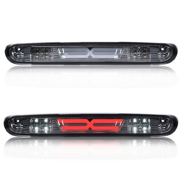 LED 3rd Brake Light, Fit for  07-14 Chevy Silverado/07-14 GMC Sierra/Fit for  09-10 H-ummer H3T LED Third Brake Light Cargo Chrome Housing Smoke Lens