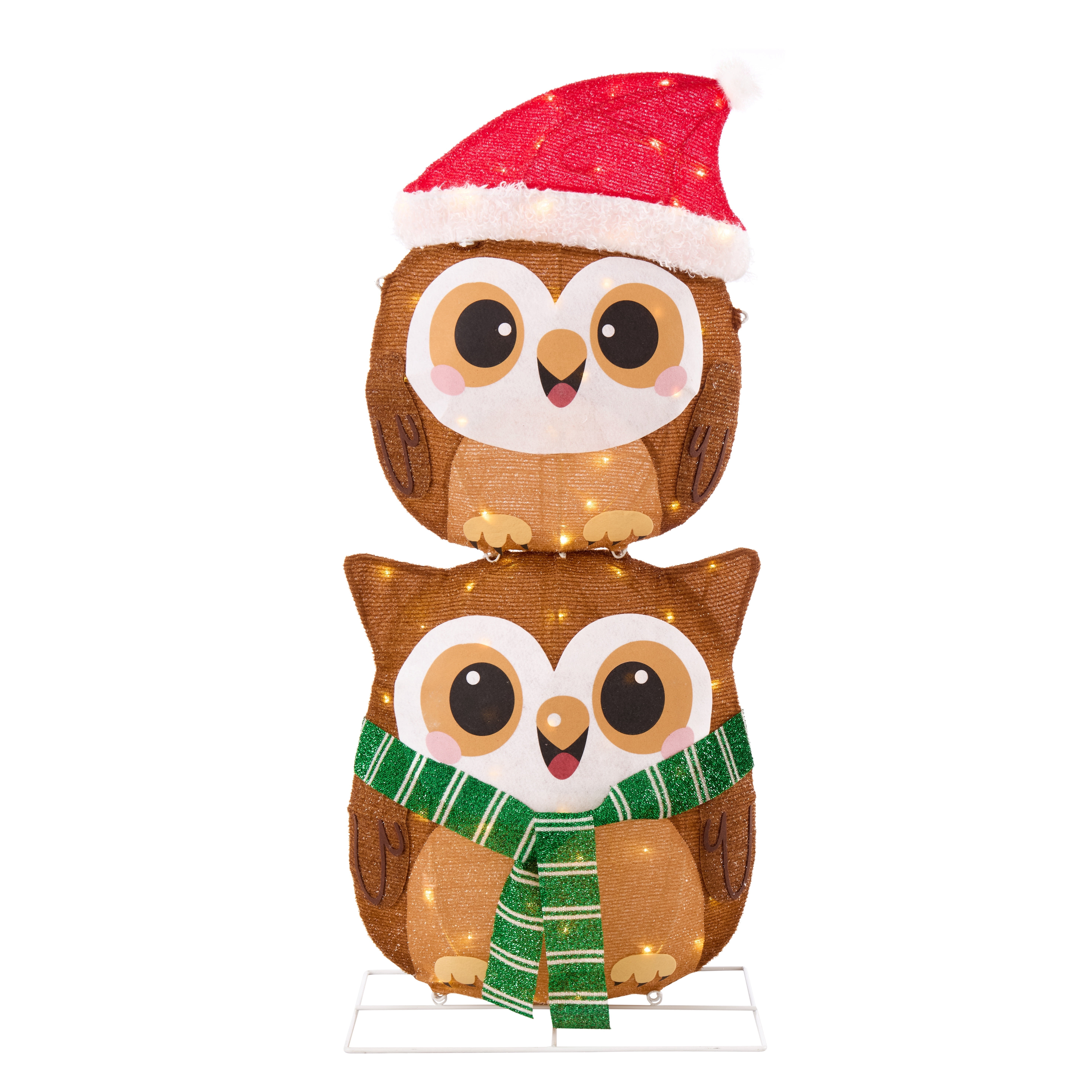 Indoor/Outdoor LED Stacked Owls Christmas Decoration, Multicolor, 20.8", by Holiday Time