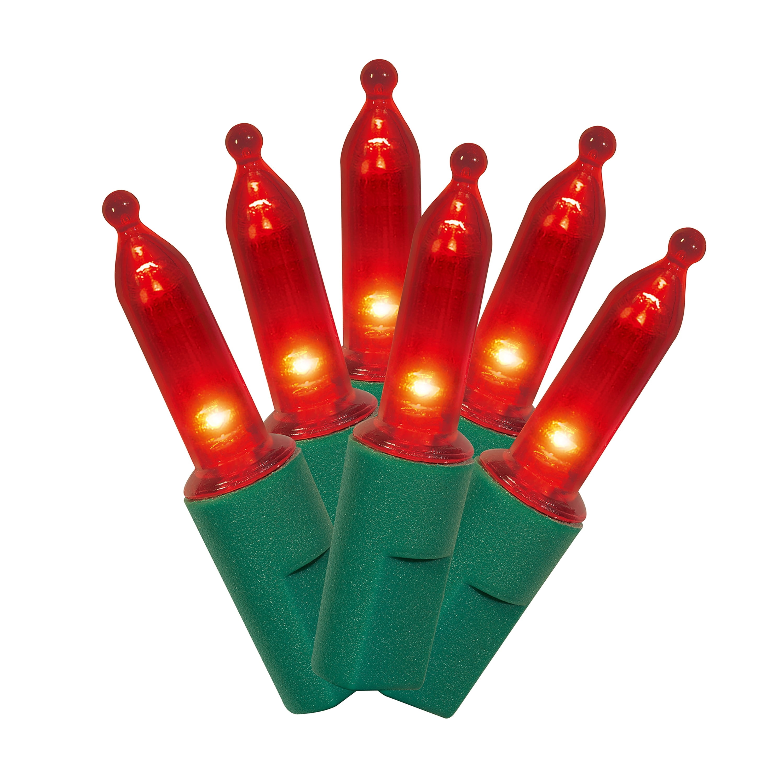 Indoor/Outdoor 50-Count LED Mini Christmas String Lights, Red, Green Wire, 9.5', by Holiday Time