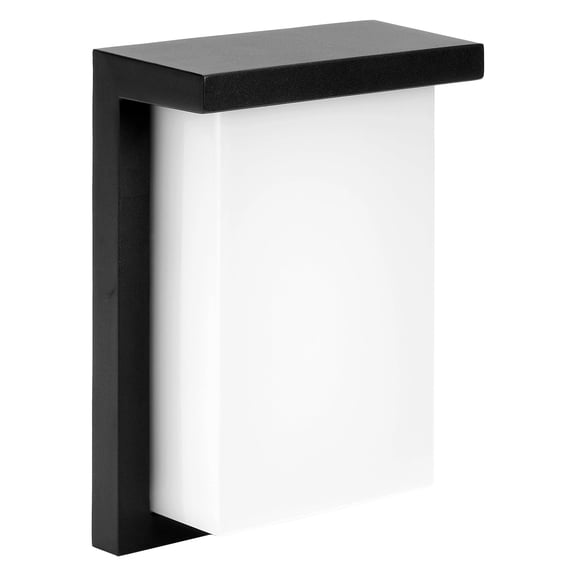 8 Inch black Squared Flush Mount Outdoor Light Fixture | Modern Front Door Exterior Light Wall Sconce | Outside LED Porch Lights Finish