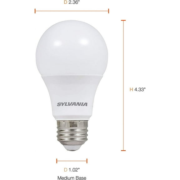 LED A19 Light Bulb, 60W Equivalent, 8.5W, 2700K Soft White, 800 Lumens, Frosted, 24 Pack