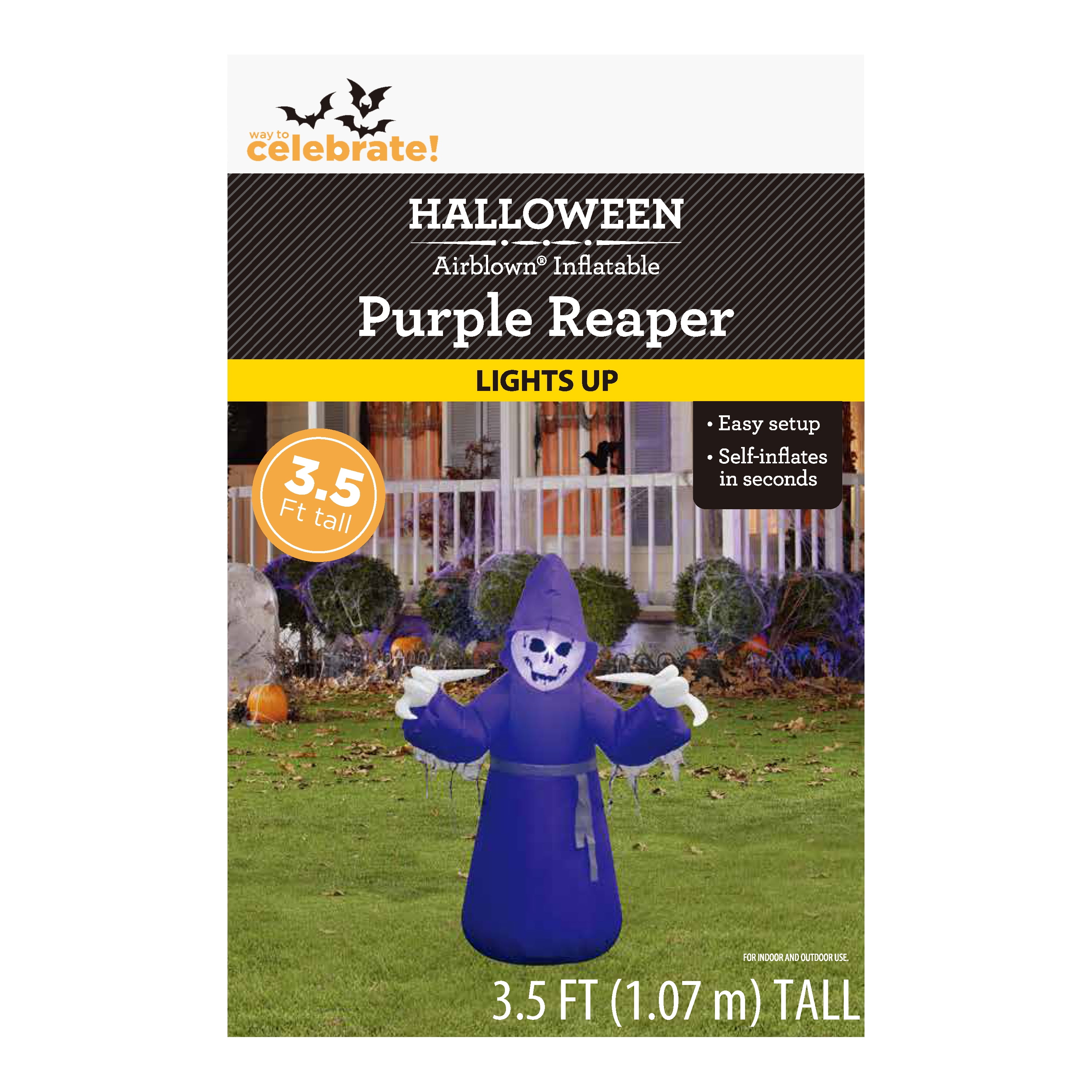 Reaper Airblown Yard Inflatable, Multicolor, 3.5', Halloween by Way To Celebrate