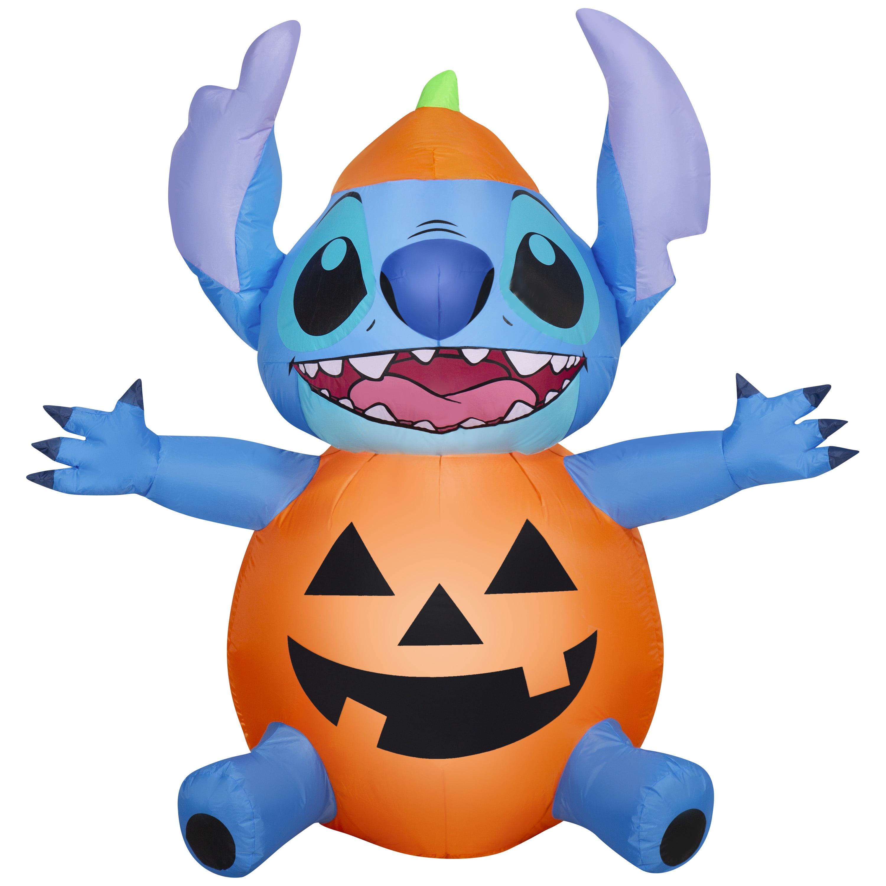 Airblown Halloween Yard Inflatables Light Stitch in Pumpkin Costume Disney, 4.5 ft