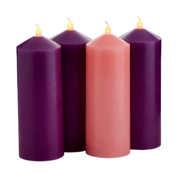 LED Advent Pillar Candle Set