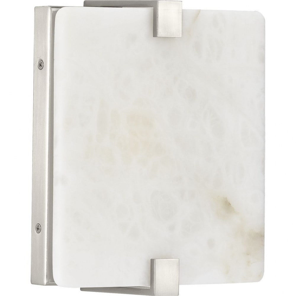 Earthy Glow Brushed Nickel LED Wall Sconce with Stone Dust Shade