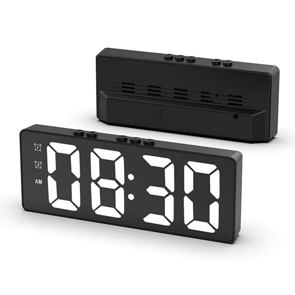 LED Alarm Clock Digital Voice Controlled Clock Temperature Electronic