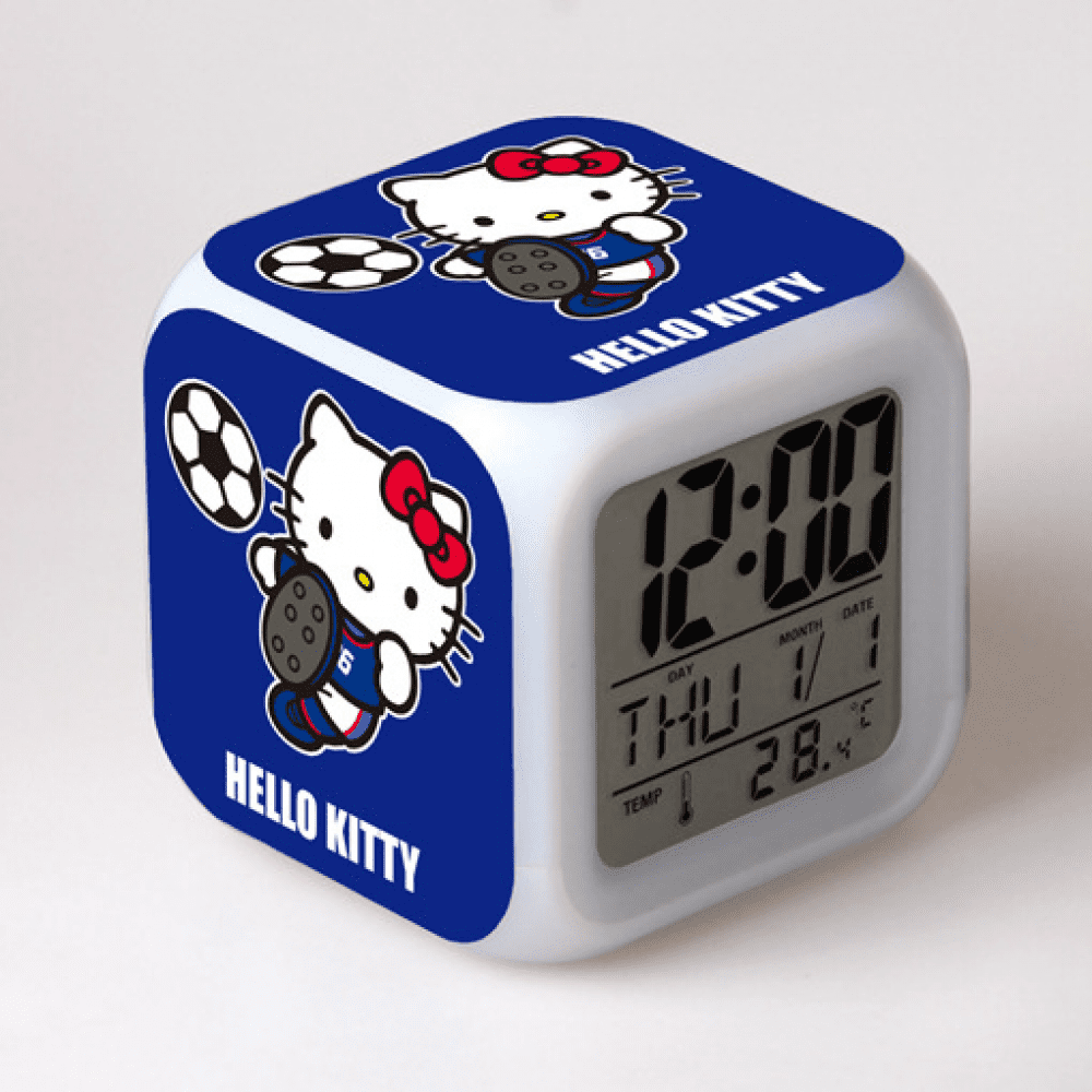 LED Alarm Clock Hello Kitty Pattern Creative Desk Table Clock Glowing ...