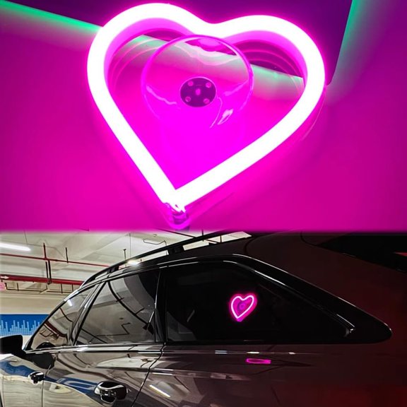 LED Ambient Light, Triangle or Window Light, Interior Atmosphere Decor for , Bedroom, Party ( Heart )