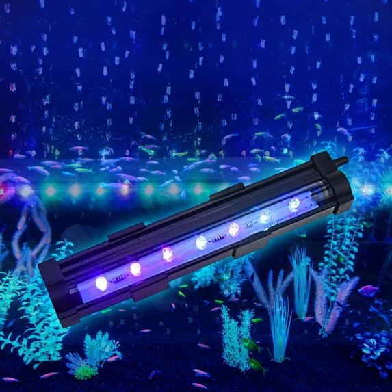 LED Aquarium Air Bubble Light, 1 Watt Aquarium Fish Tank Air Stone with Automatic Color Changing LED Light